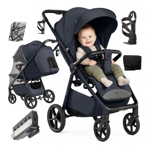 Lekki wózek spacerowy całoroczny Carrello Bravo Lite Deluxe 2026 midnight blue