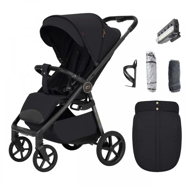 Czarny lekki prestiżowy wózek Carrello Bravo Carbon Deep Black